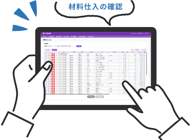 材料仕入れの確認イメージ